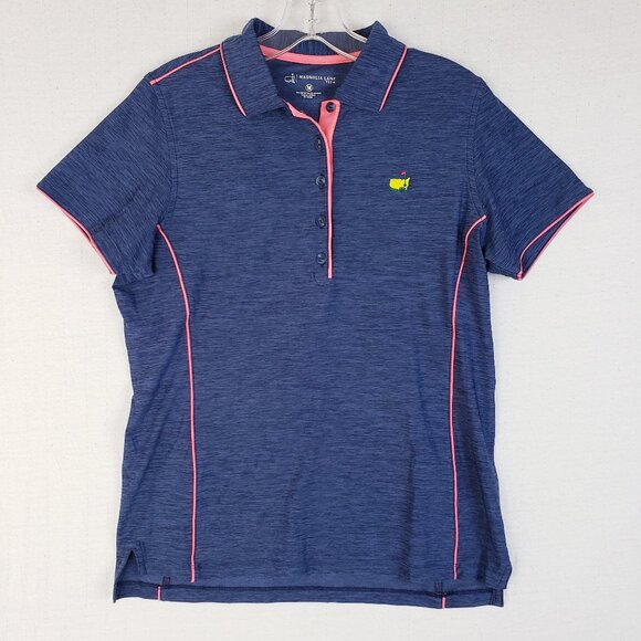 NWOT Masters Magnolia Lane Tech $240 Polo Shirt Short Sleeve Navy size M Golf - Picture 1 of 12